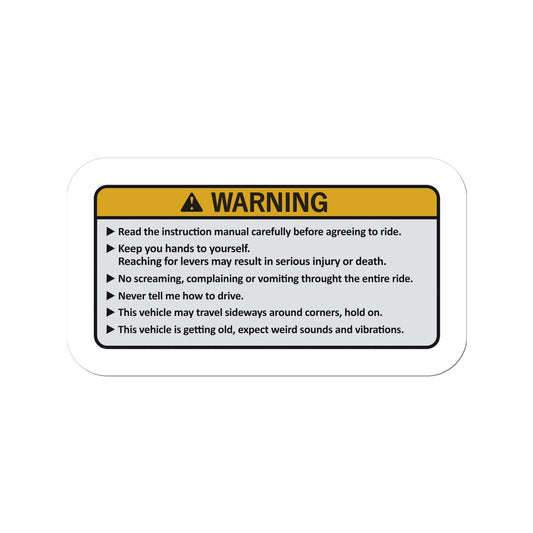 ENGLISH WARNING STICKER - JDM MODIFICATION JOKE TUNER VINYL KISSCUT STICKER Sticker